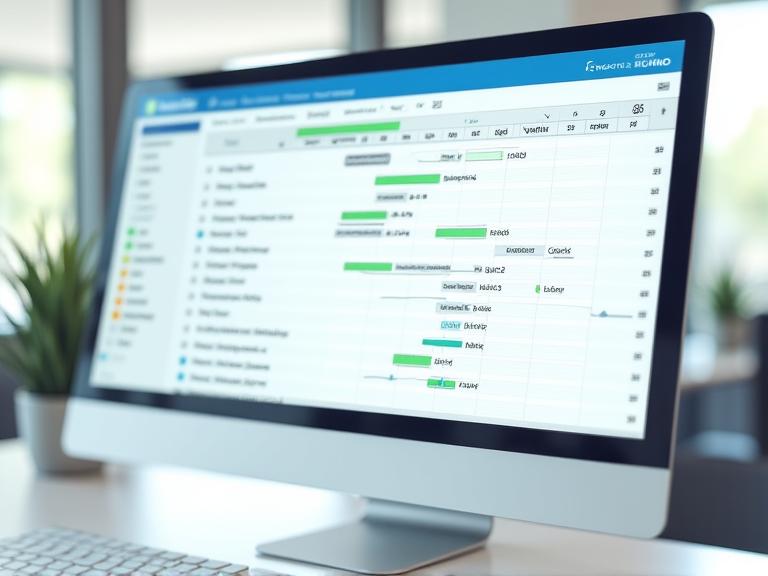 Gantt-Diagramm und Projekt-Timeline in Kokonn CRM, die Meilensteine und Aufgaben visualisiert