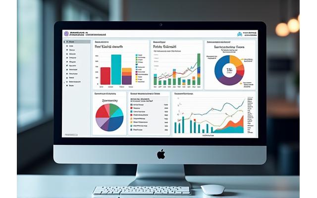 Interaktives Dashboard mit Echtzeit-Diagrammen, KPIs und Leistungsindikatoren für den Vertrieb.