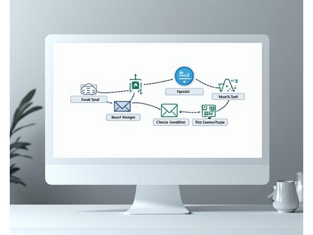 Beispiel eines Drag & Drop Marketing Campaign Builders von Kokonn CRM, der visuell E-Mail-Sequenzen, Social Media Posts und Web-Interaktionen anzeigt.