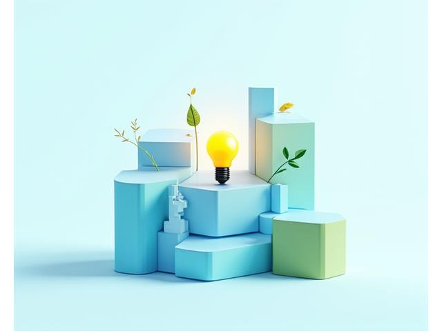 Abstrakte Darstellung von Werten wie Vertrauen, Innovation und Partnerschaft durch vernetzte Symbole